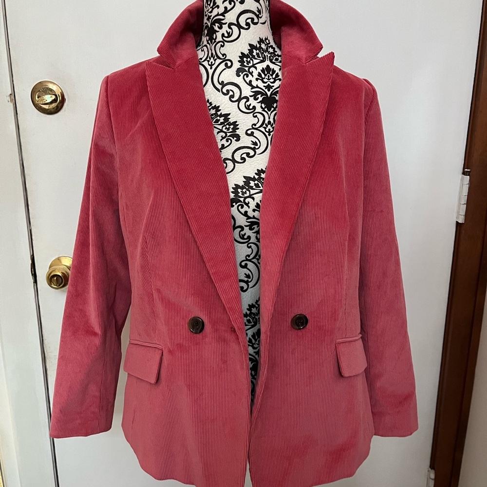 Talbots Pink Corduroy Blazer 12 Petite